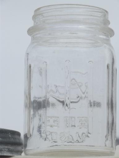 photo of vintage canning jars w/ zinc lids, old Ball Perfect Mason jars for canisters #6