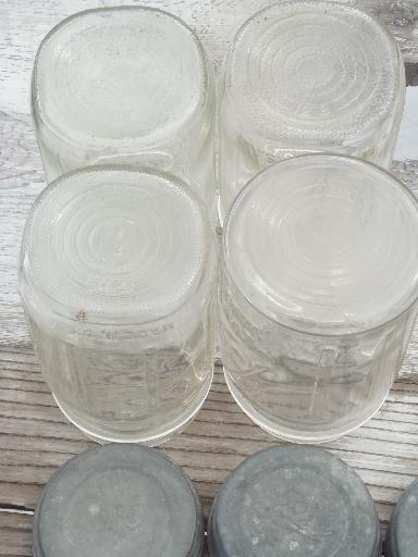 photo of vintage canning jars w/ zinc lids, old Ball Perfect Mason jars for canisters #8