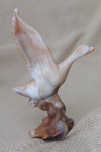 photo of vintage carmel slag glass goose or flying mallard figurine, Imperial mark #2