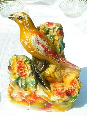 photo of vintage carnival chalkware, golden canary #1