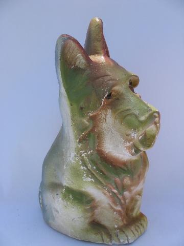 photo of vintage carnival chalkware piece, Scotty dog airbrush painted Scottie #1