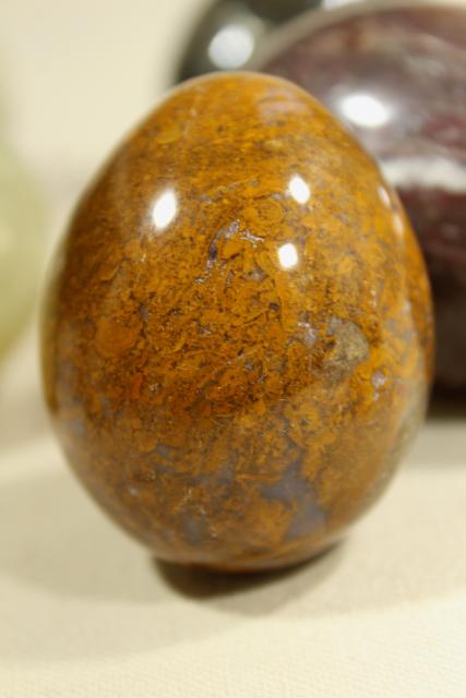 photo of vintage carved stone eggs, natural mineral specimens & semi-precious stones #12