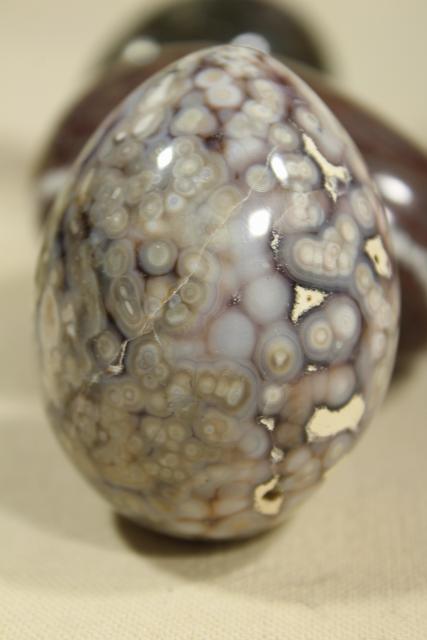 photo of vintage carved stone eggs, natural mineral specimens & semi-precious stones #15