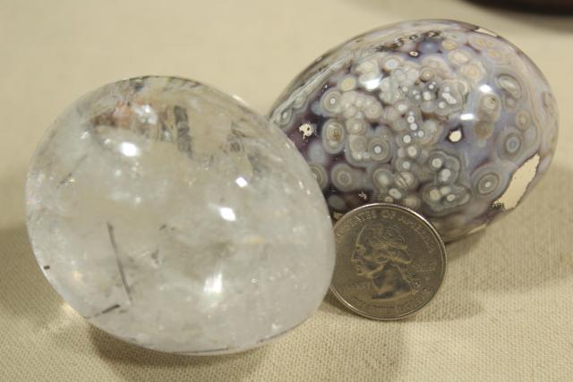 photo of vintage carved stone eggs, natural mineral specimens & semi-precious stones #16