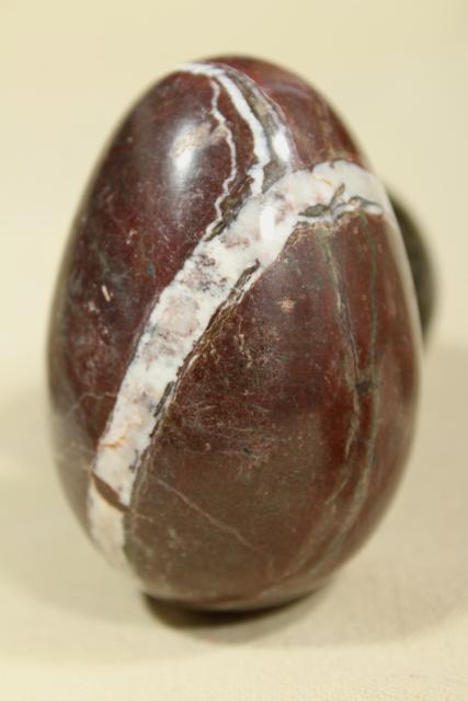 photo of vintage carved stone eggs, natural mineral specimens & semi-precious stones #17