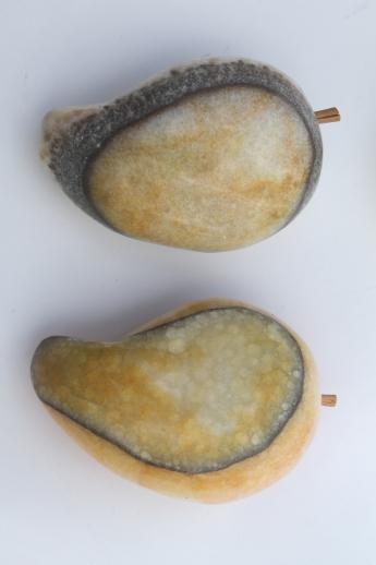 photo of vintage carved stone fruit collection, colored marble or Mexican onyx fruit #11