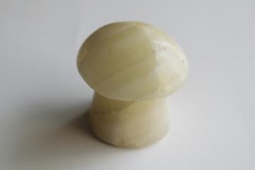 vintage carved stone mushroom, Mexican onyx travertine marble carving 