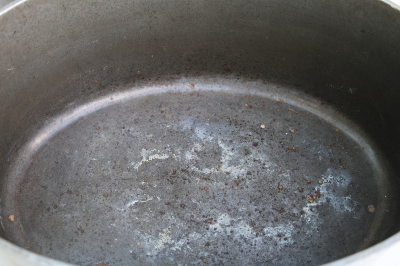 photo of vintage cast aluminum oval dutch ovens or roasters, lot of two roasting pans w/ lids  #16