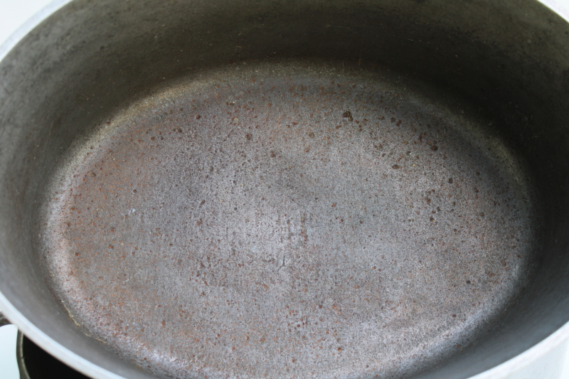 photo of vintage cast aluminum oval dutch ovens or roasters, lot of two roasting pans w/ lids  #18