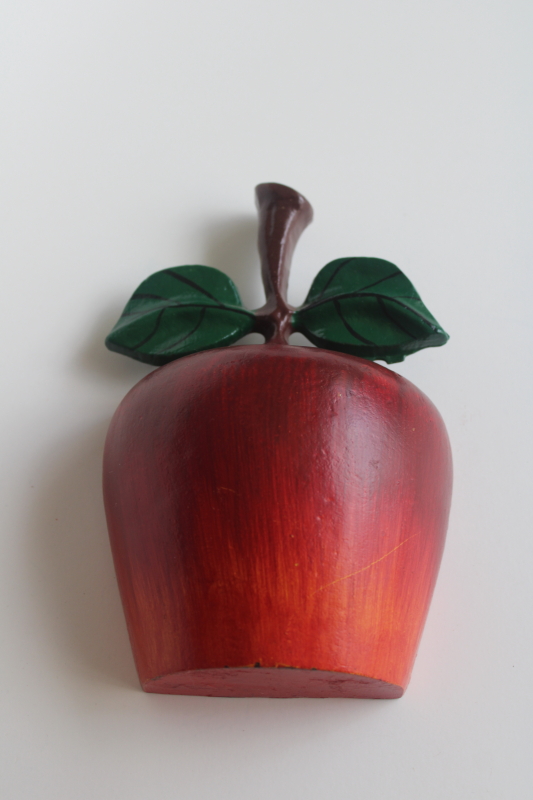 photo of vintage cast iron apple doorstop or book end, country primitive big red apple  #3