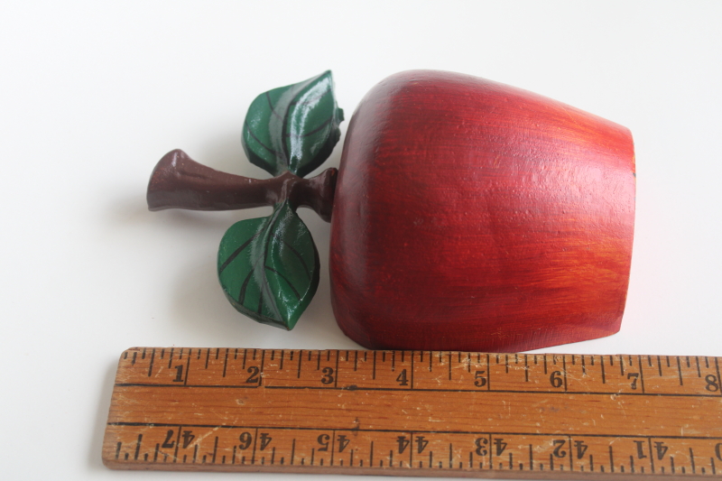 photo of vintage cast iron apple doorstop or book end, country primitive big red apple  #4