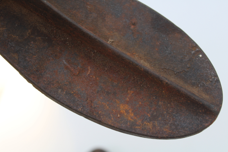 photo of vintage cast iron cobbler's anvil, shoe last set foot shape molds w/ tall stand  #5