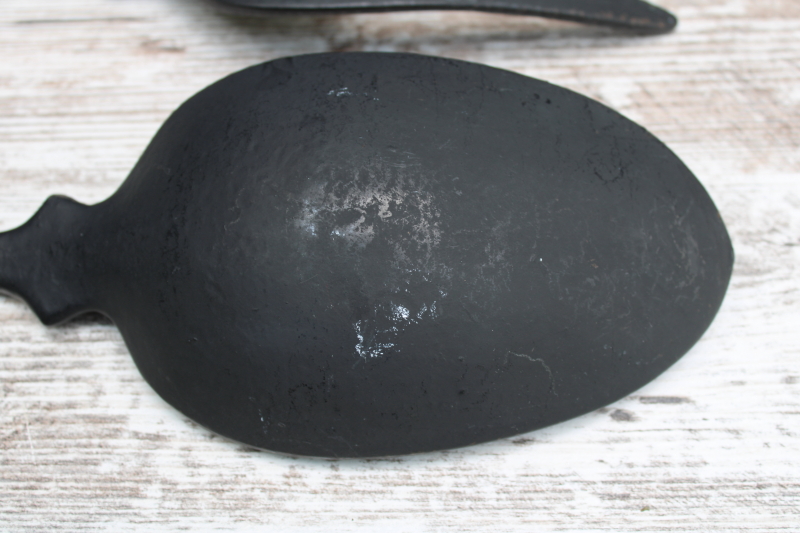 photo of vintage cast iron oversized fork & spoon, primitive style wall art farmhouse kitchen decor rustic black metal  #4