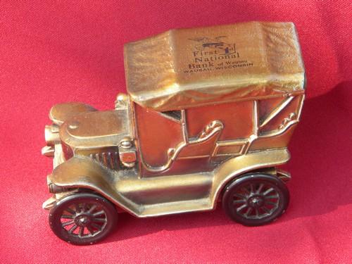 photo of vintage cast metal advertising bank early automobile Wausau, Wisconsin #2