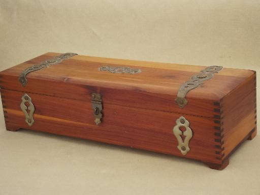 photo of vintage cedar chest  jewelry box, a tiny trunk for treasures!  #1