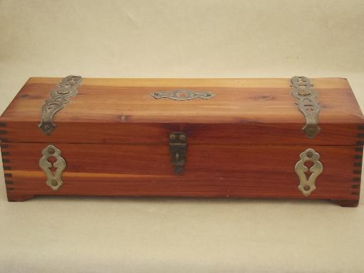 photo of vintage cedar chest  jewelry box, a tiny trunk for treasures!  #2