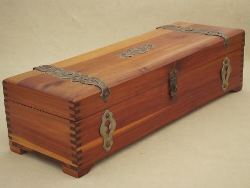photo of vintage cedar chest  jewelry box, a tiny trunk for treasures!  #3