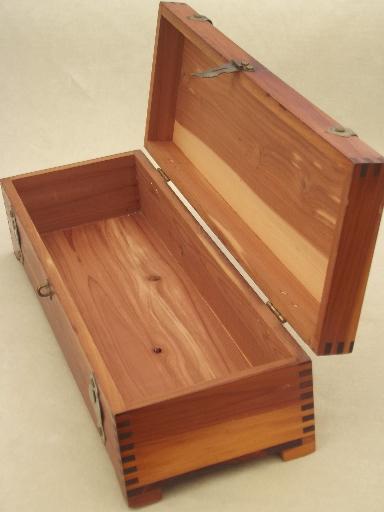 photo of vintage cedar chest  jewelry box, a tiny trunk for treasures!  #5