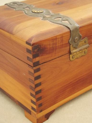photo of vintage cedar chest  jewelry box, a tiny trunk for treasures!  #7