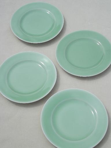 photo of vintage celadon green porcelain china plates, made in Japan #1