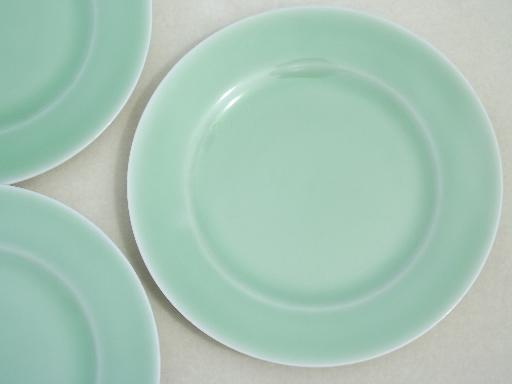 photo of vintage celadon green porcelain china plates, made in Japan #3