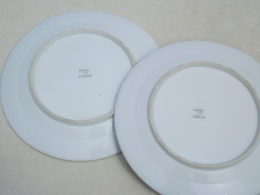 photo of vintage celadon green porcelain china plates, made in Japan #4