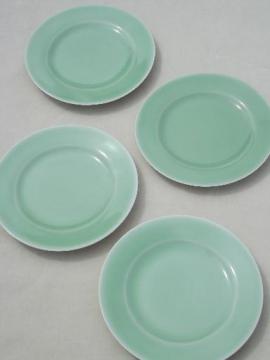catalog photo of vintage celadon green porcelain china plates, made in Japan