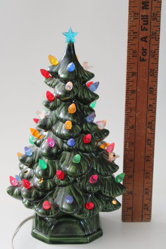 photo of vintage ceramic Christmas tree, tabletop electric tree w/ plastic lights #2