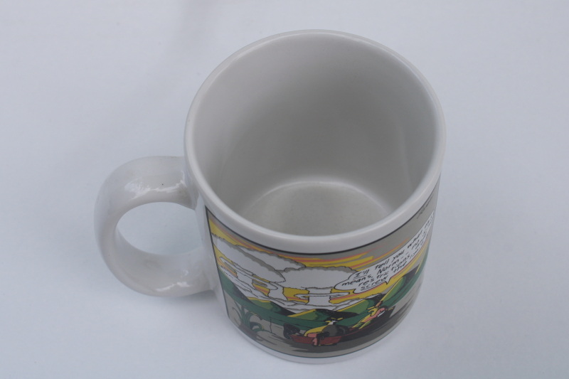 photo of vintage ceramic coffee mug Gary Larson The Far Side comic art, nuclear war mushroom cloud  #2