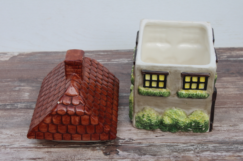 photo of vintage ceramic cookie jar, English cottage The Old Sweet Shop bakery #6