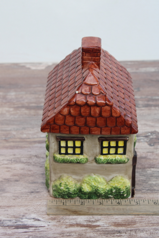 photo of vintage ceramic cookie jar, English cottage The Old Sweet Shop bakery #8