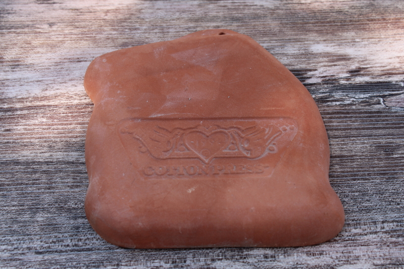 photo of vintage ceramic craft or cookie mold, Halloween jack o lantern Brown Bag style Cotton Press #3