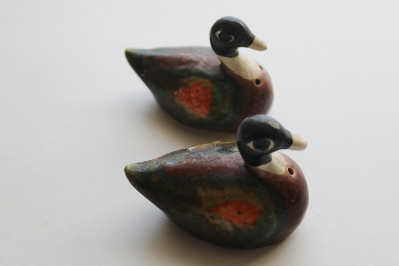 photo of vintage ceramic ducks S&P set, hand painted made in Japan collectible salt and pepper shakers  #1