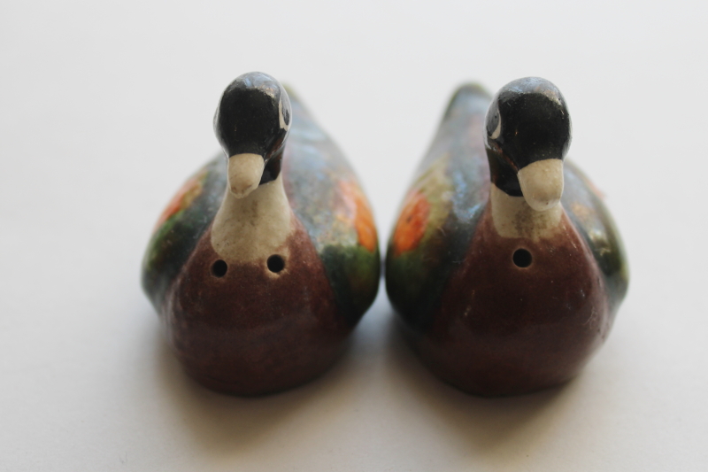 photo of vintage ceramic ducks S&P set, hand painted made in Japan collectible salt and pepper shakers  #3