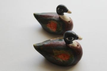 vintage ceramic ducks S&P set, hand painted made in Japan collectible salt and pepper shakers 