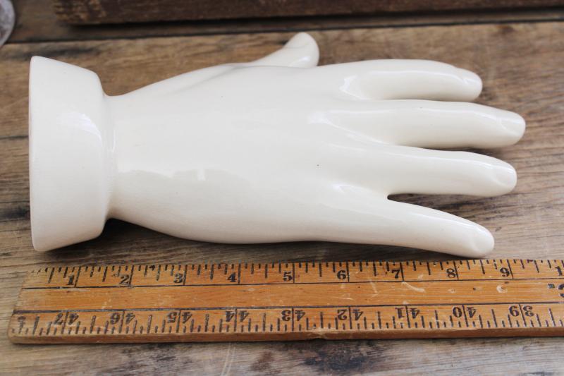 photo of vintage ceramic life size hand form w/ palmistry lines, occult fortune telling  #7