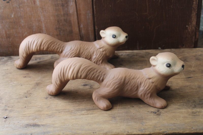 photo of vintage ceramic squirrels wall hanging climbers figurines, boho grandmacore eclectic cottage decor #1