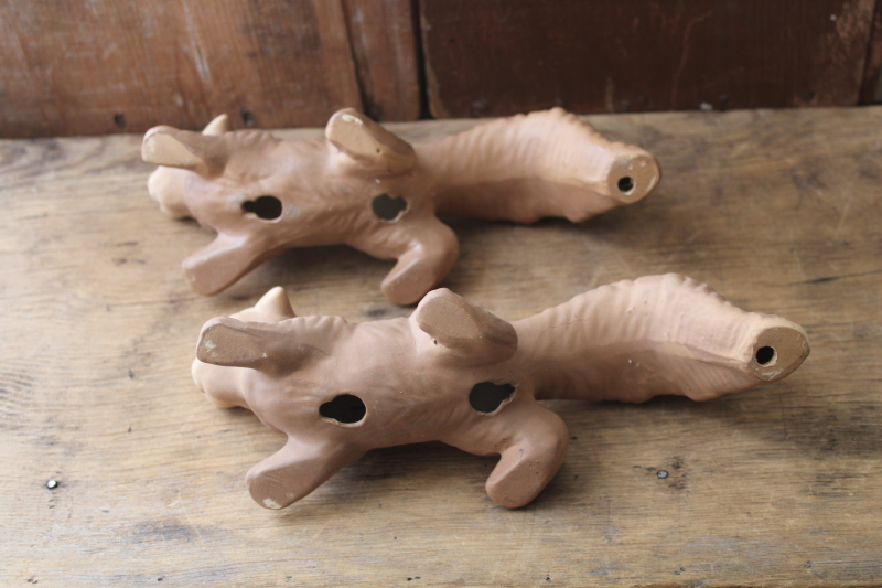 photo of vintage ceramic squirrels wall hanging climbers figurines, boho grandmacore eclectic cottage decor  #4