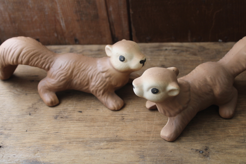 photo of vintage ceramic squirrels wall hanging climbers figurines, boho grandmacore eclectic cottage decor  #6