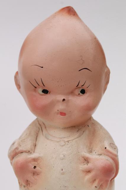 photo of vintage chalkware kewpie baby dolls, carnival prize toy kewpies large & small #7