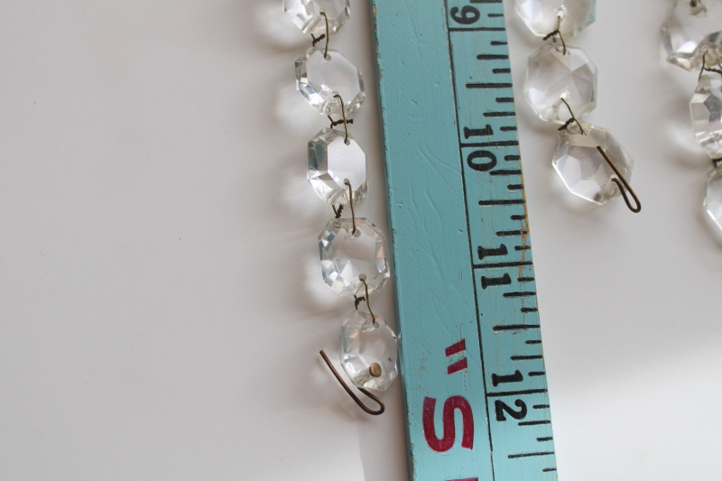 photo of vintage chandelier crystals, faceted gem shape beads swag strings, glass prisms garland  #5