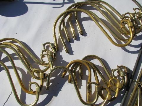 photo of vintage chandelier light restoration pieces lot, old lamp parts, some solid brass #2