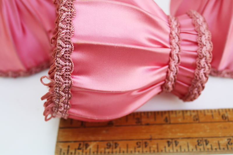 photo of vintage chandelier shades, curvy clip on bulb lampshades in rose pink satin french country shabby chic #4