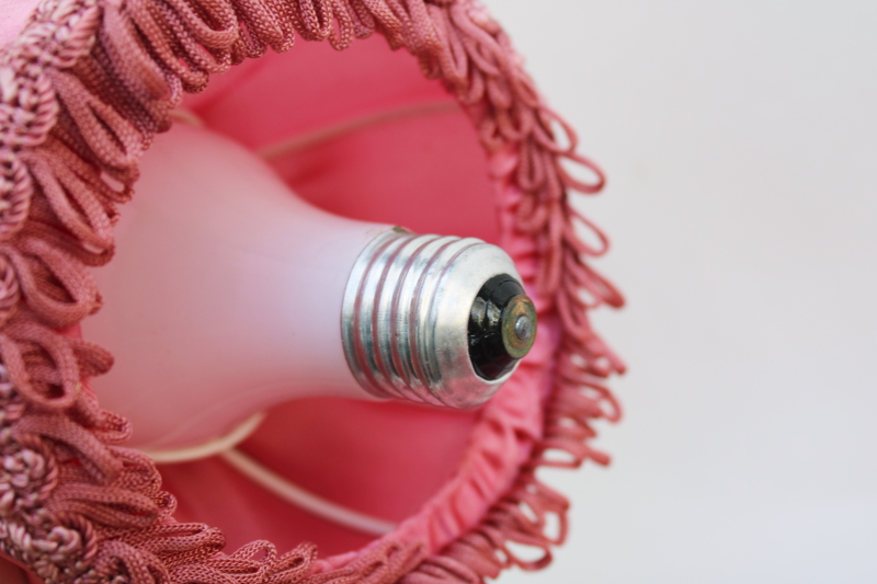 photo of vintage chandelier shades, curvy clip on bulb lampshades in rose pink satin french country shabby chic #5