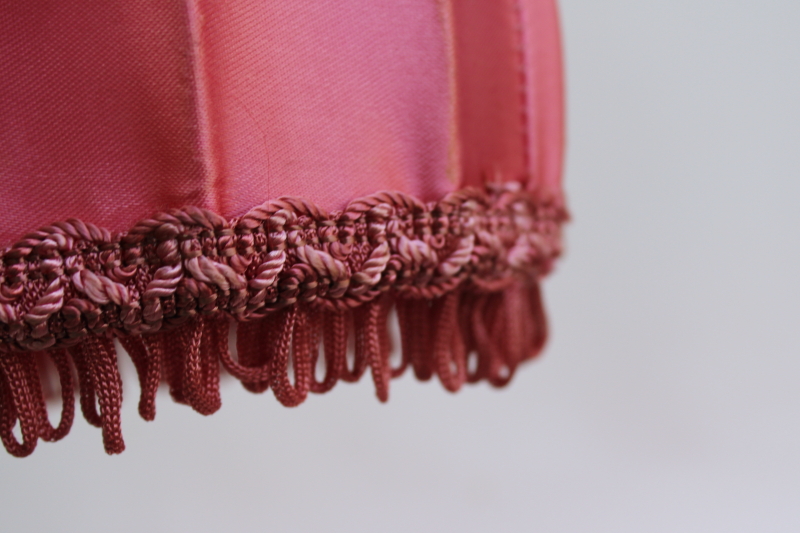 photo of vintage chandelier shades, curvy clip on bulb lampshades in rose pink satin french country shabby chic #11
