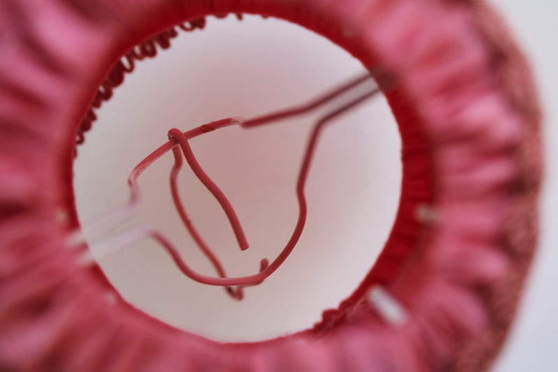 photo of vintage chandelier shades, curvy clip on bulb lampshades in rose pink satin french country shabby chic #12