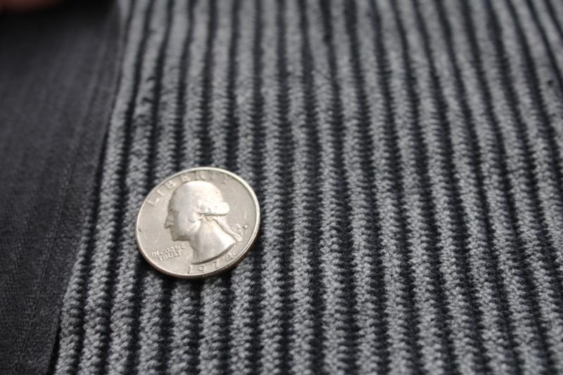 photo of vintage charcoal heather grey wide wale corduroy fabric, velvety soft, thick & plush #2