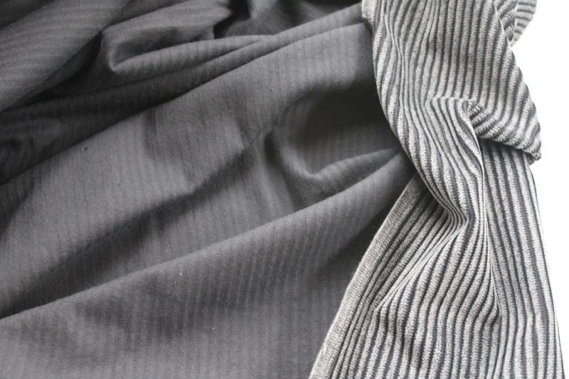 photo of vintage charcoal heather grey wide wale corduroy fabric, velvety soft, thick & plush #3