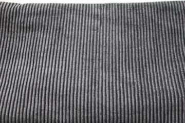 catalog photo of vintage charcoal heather grey wide wale corduroy fabric, velvety soft, thick & plush