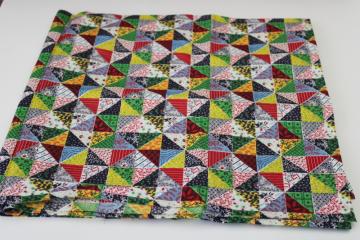 catalog photo of vintage cheater quilt calico tiny print patchwork quilting cotton, 36